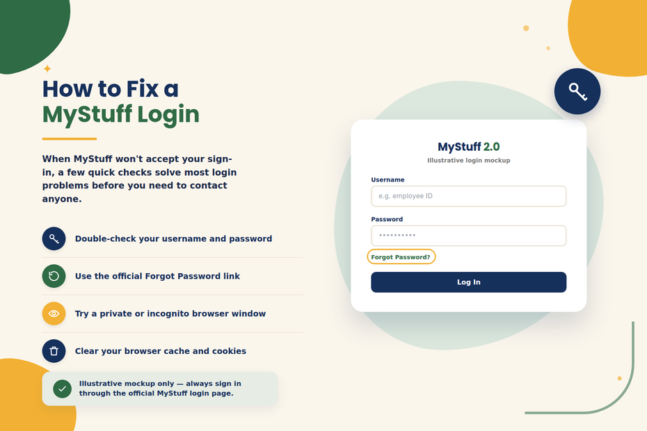 MyStuff Login Problems